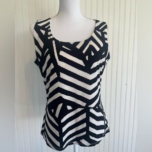 new Calvin Klein Black White Stripe Modern Tank L